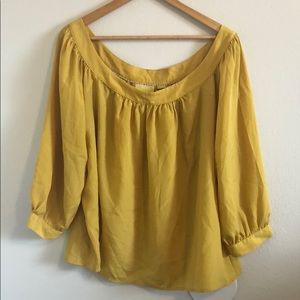 Boatneck mustard blouse